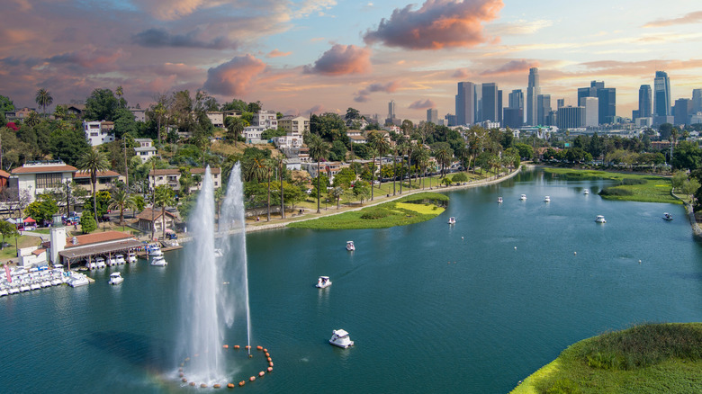 LA from Echo Park Lake