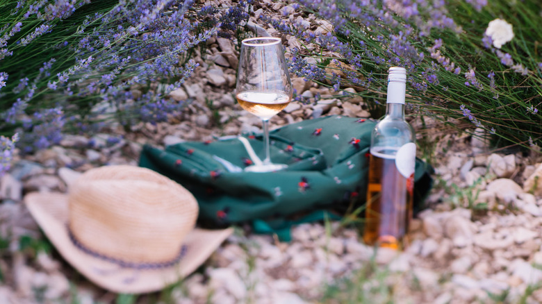 A bottle of rosé wine in Provence