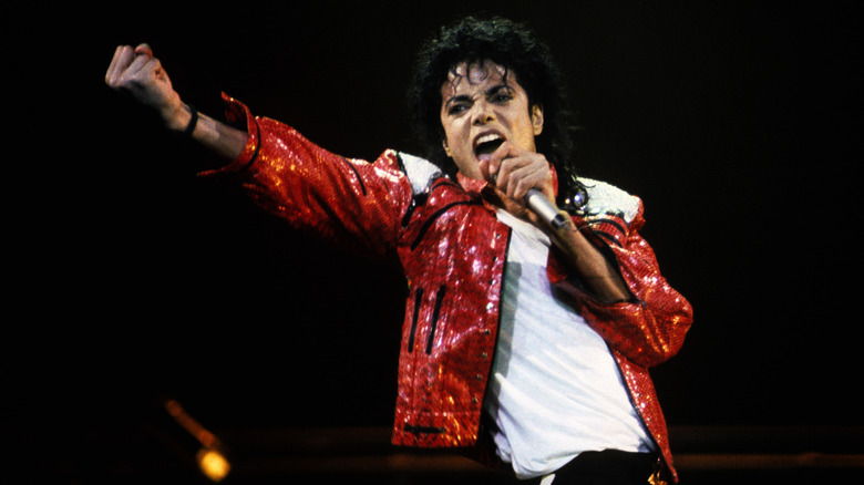 Michael Jackson performing on stage