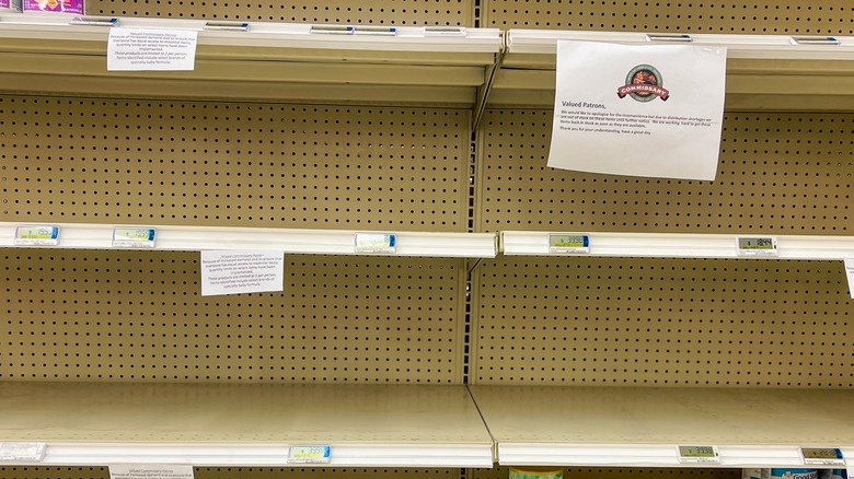 Bare shelves due to formula recall