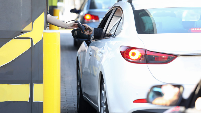 Cars in drive-thru