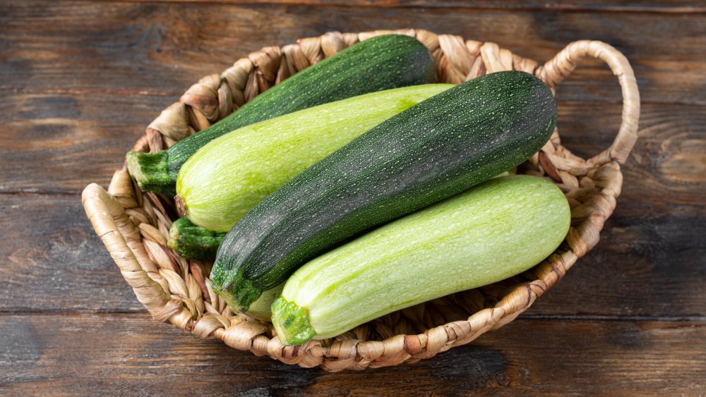 Basket of zucchini