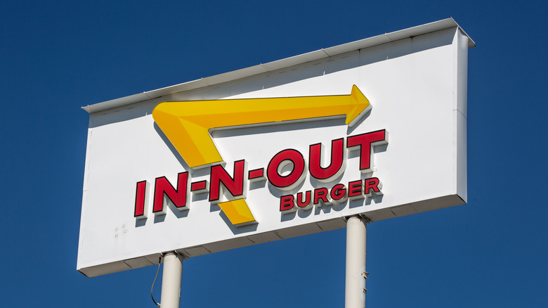 In-N-Out sign with blue sky