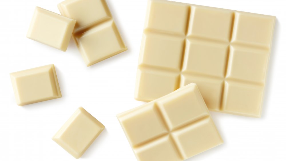 Bars of white chocolate