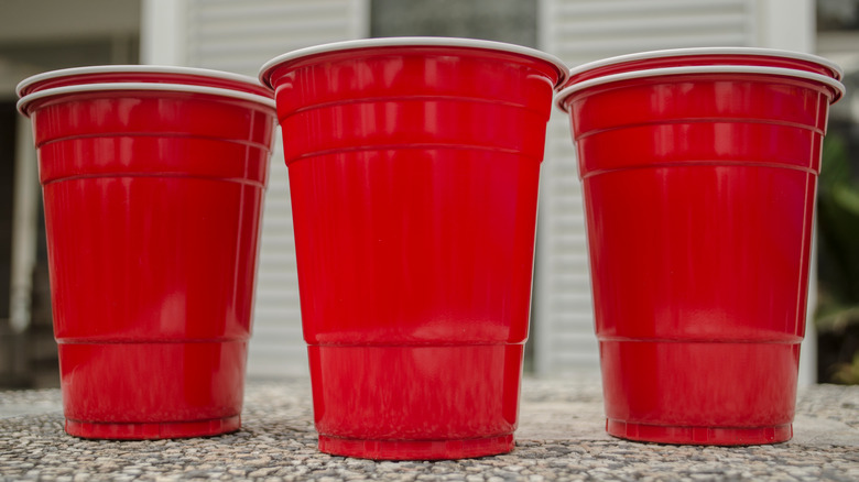 row of SOLO cups