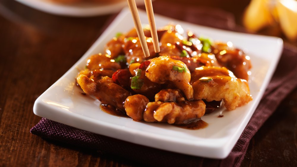 General Tso's Chicken with chopsticks 