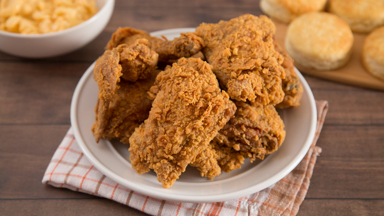 southern fried chicken with biscuits