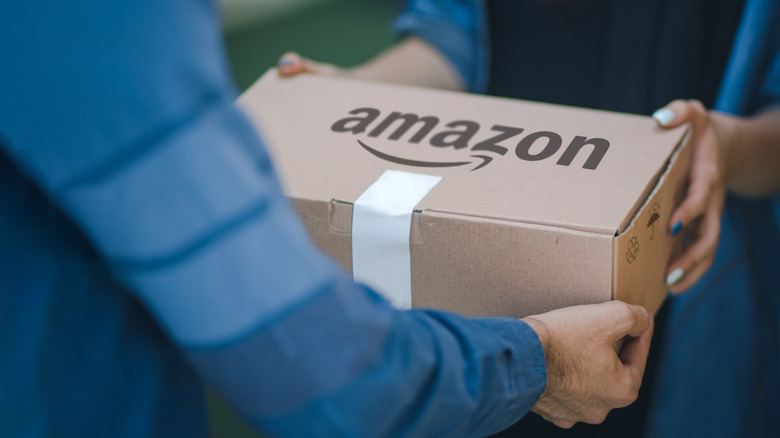 amazon box being delivered 