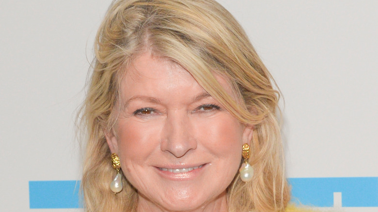 Closeup of Martha Stewart in earrings