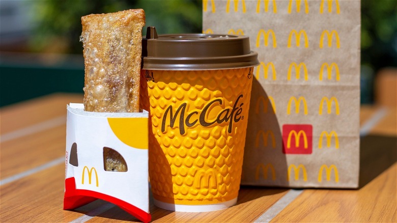 McDonald's pie and McCafe drink
