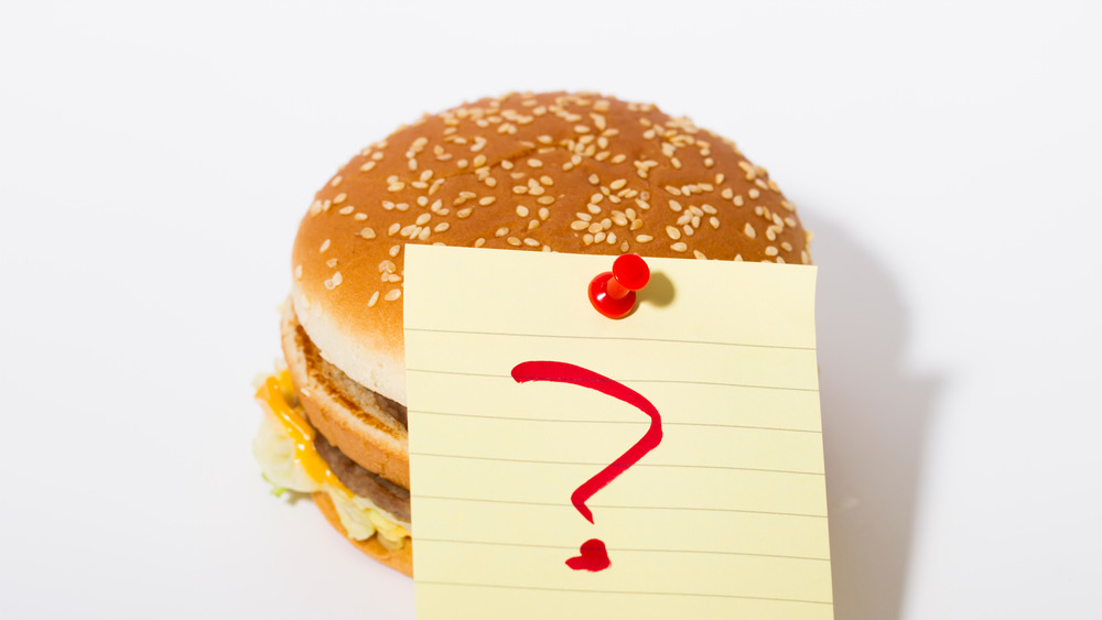 Hamburger with a question mark 