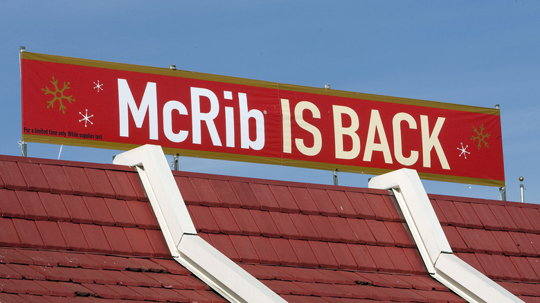 Sign advertising the return of the McRib