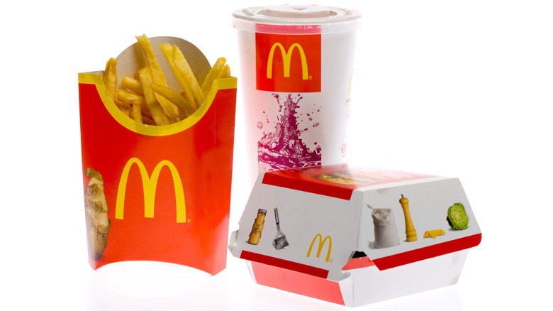 McDonald's fries, burger, and drink