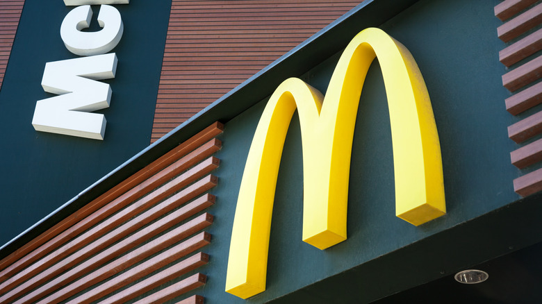 Close up of McDonald's branding