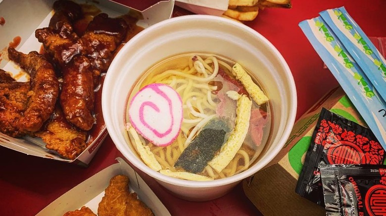 A bowl of Saimin soup at McDonald's