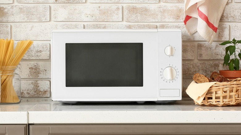 microwave on countertop