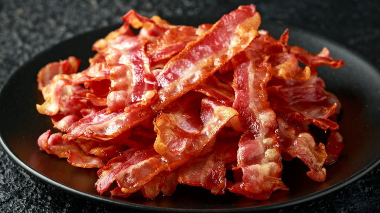 crispy bacon on plate