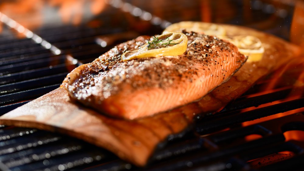 Salmon on a cedar plank