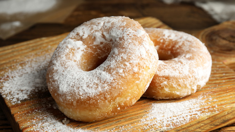 Donuts with powdered sugar