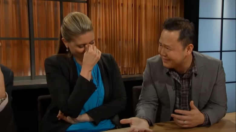Amanda Freitag and Jet Tila on Chopped looking shocked and horrified