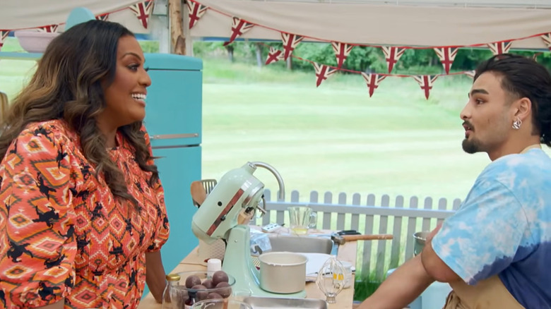 Alison and Dylan in the "Baking Show" tent