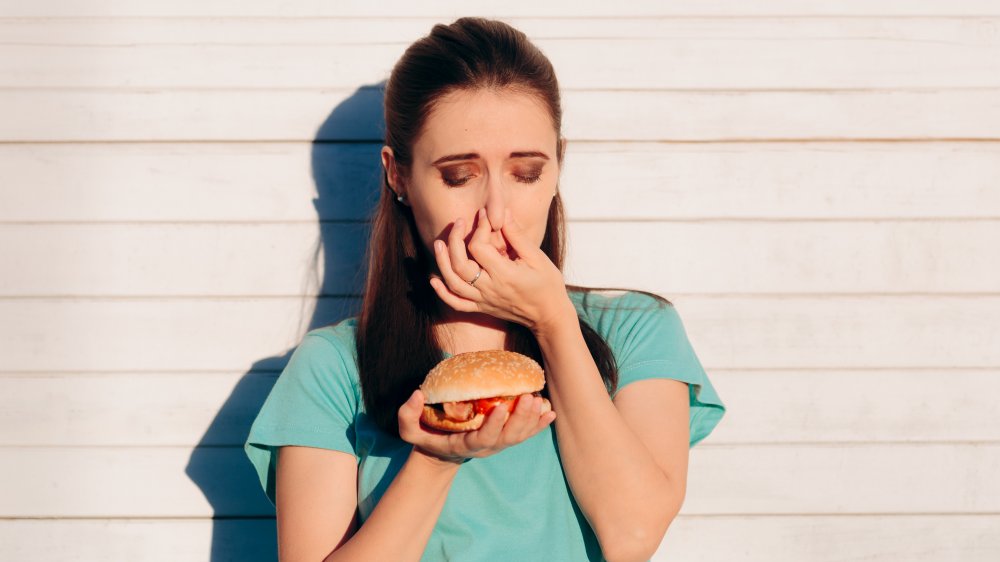 woman in food challenge