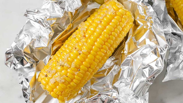 corn on the cob in foil