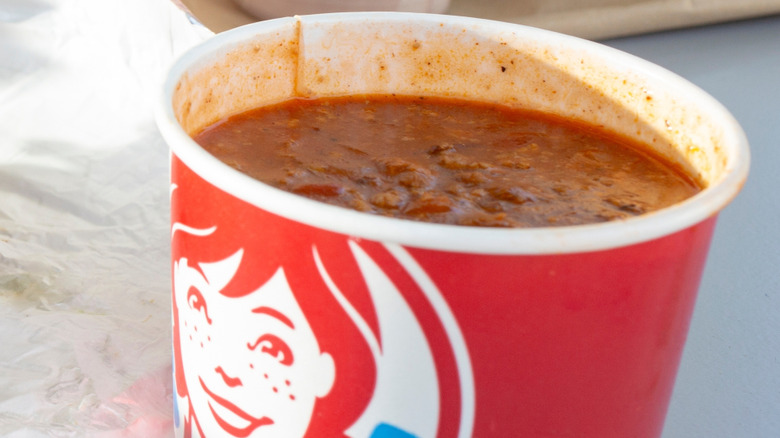 Wendy's combo meal with burger and chili