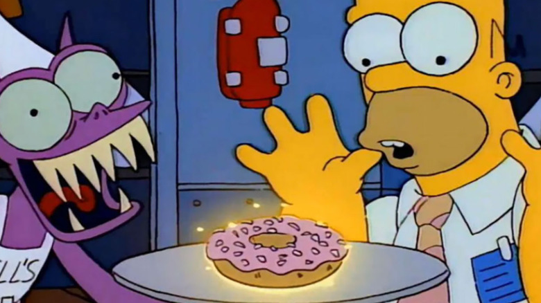 homer simpson and evil donut