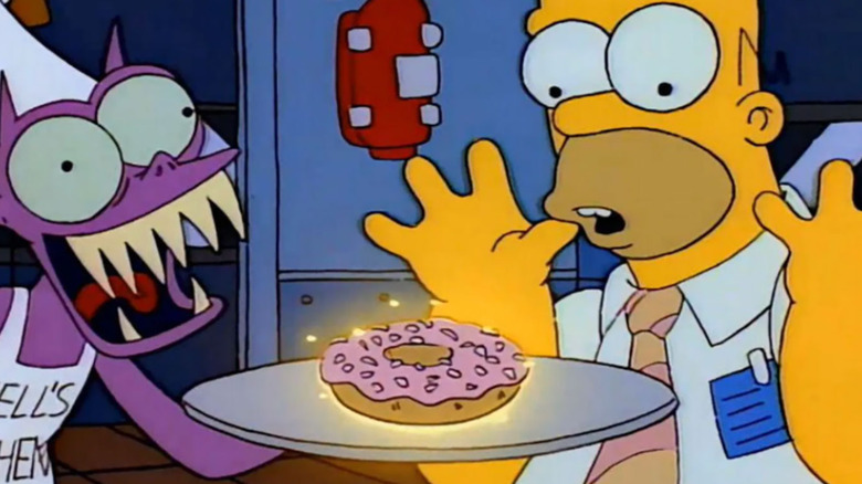 homer simpson and evil donut