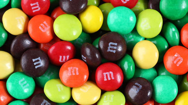 Close up of M&Ms