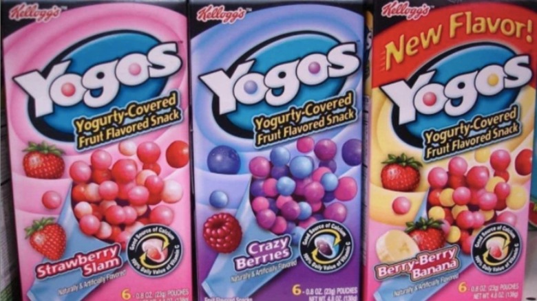 Three boxes of Yogos in different flavors