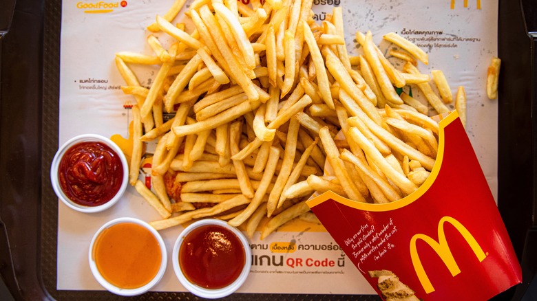 McDonald's fries with sauces