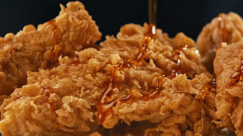 close-up of KFC hot honey tenders
