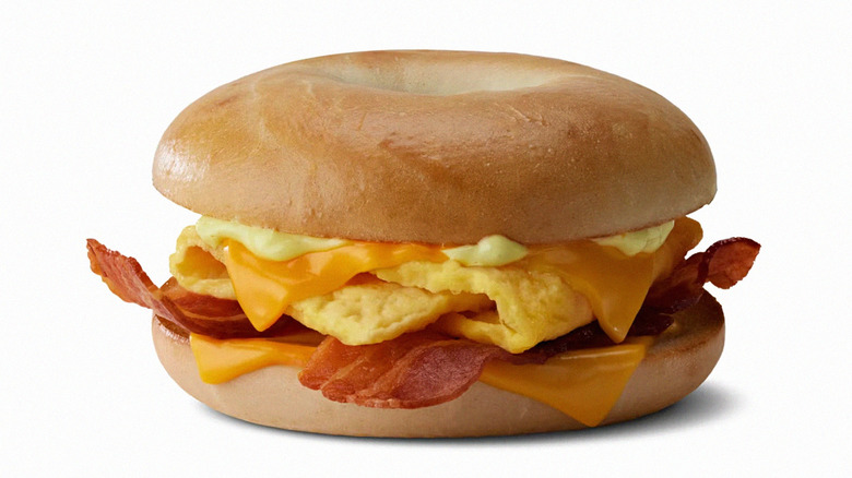 McDonald's bacon, egg & cheese bagel sandwich