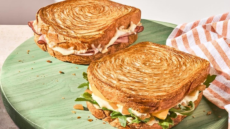 both Panera Croissant Toast Sandwiches