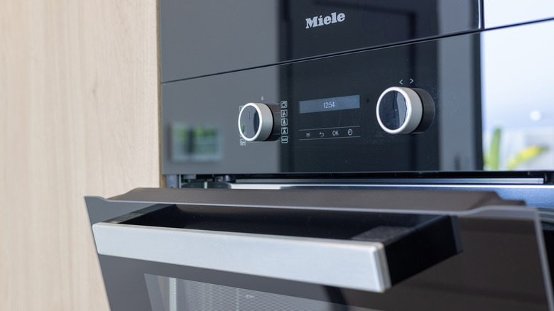 A black Miele oven