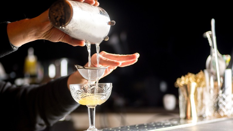 Bartender making a cocktail