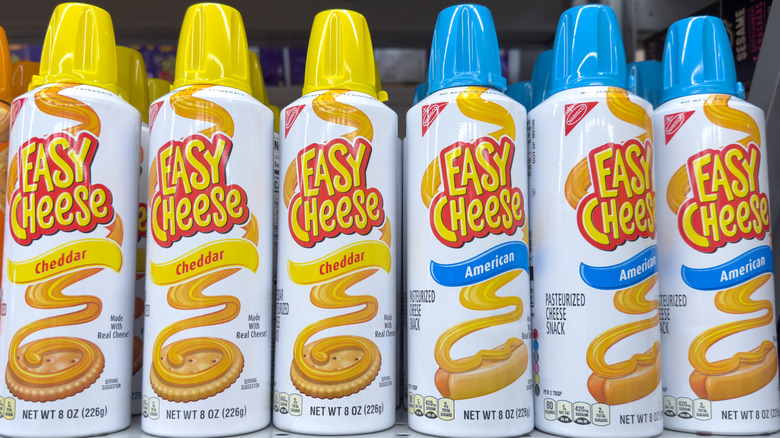 Cans of Nabisco Easy Cheese
