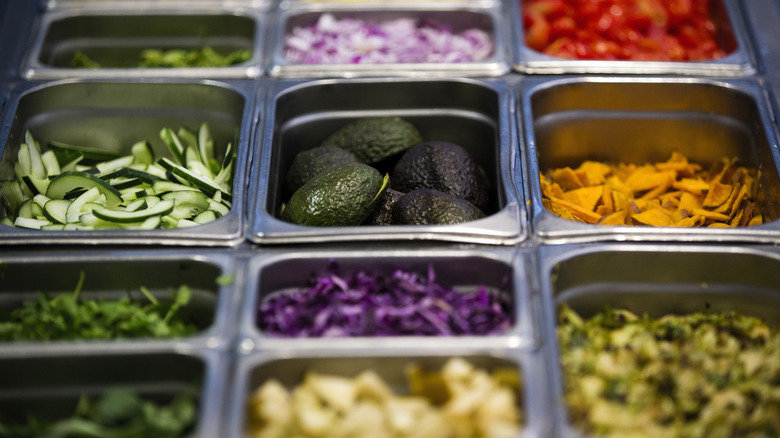 Salad Bar with Multiple Ingredients