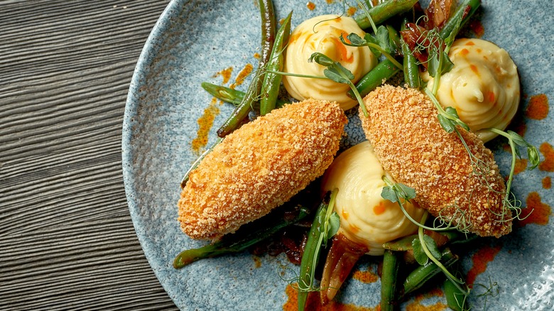 Chicken Kiev Cutlets and Mashed Potatoes