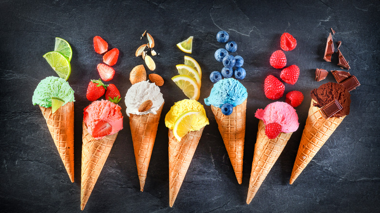 Colorful Ice cream cones