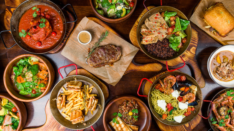 various meals on a table