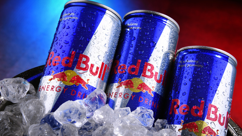 red bull energy drink cans