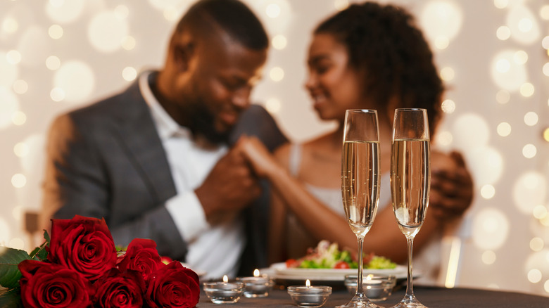 Couple having romantic dinner