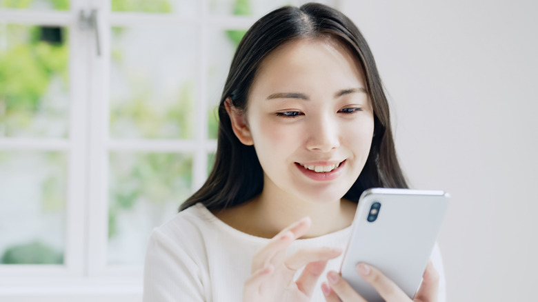 Young woman on phone