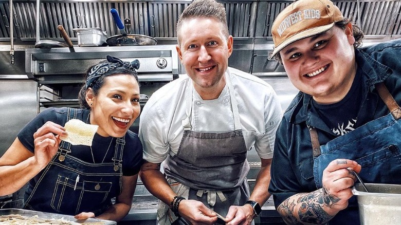 Alex Belew with Hell's Kitchen friends