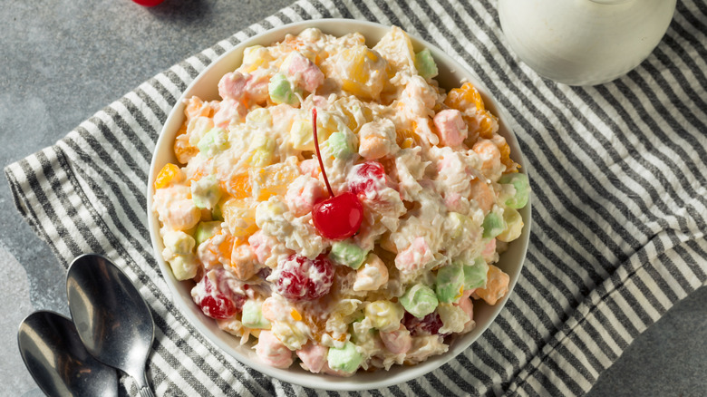 Bowl of ambrosia salad