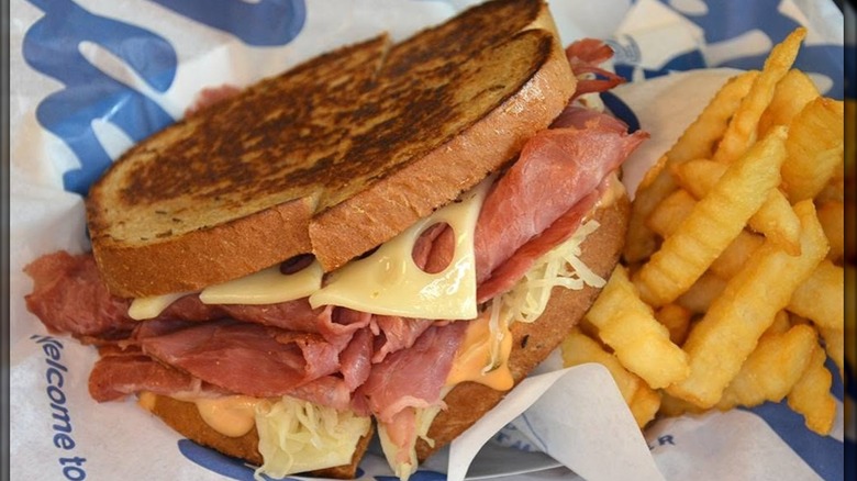 Culver's Grilled Reuben Melt with French fries