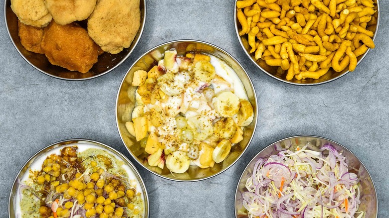 Chaat in bowls